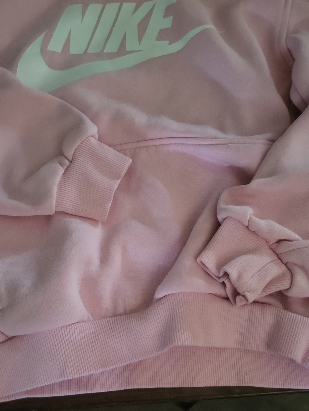 Nike Light Pink Hoodie with White Swoosh Logo